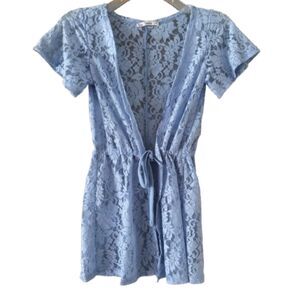 Trend Blossoms Girl's Size 6 Blue Lace Swimsuit Tie Waist Cover Up #A